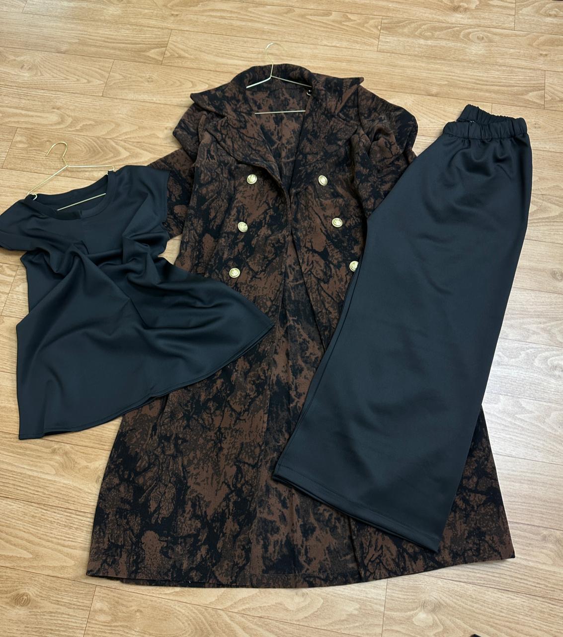 Ensemble 3 pièces كاشمير موبرة
