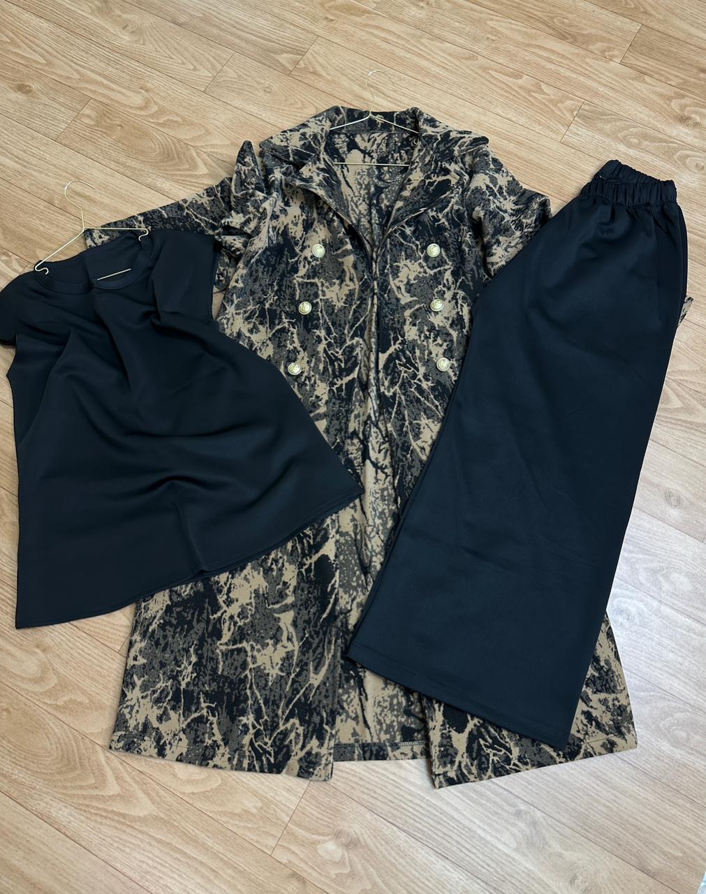 Ensemble 3 pièces كاشمير موبرة