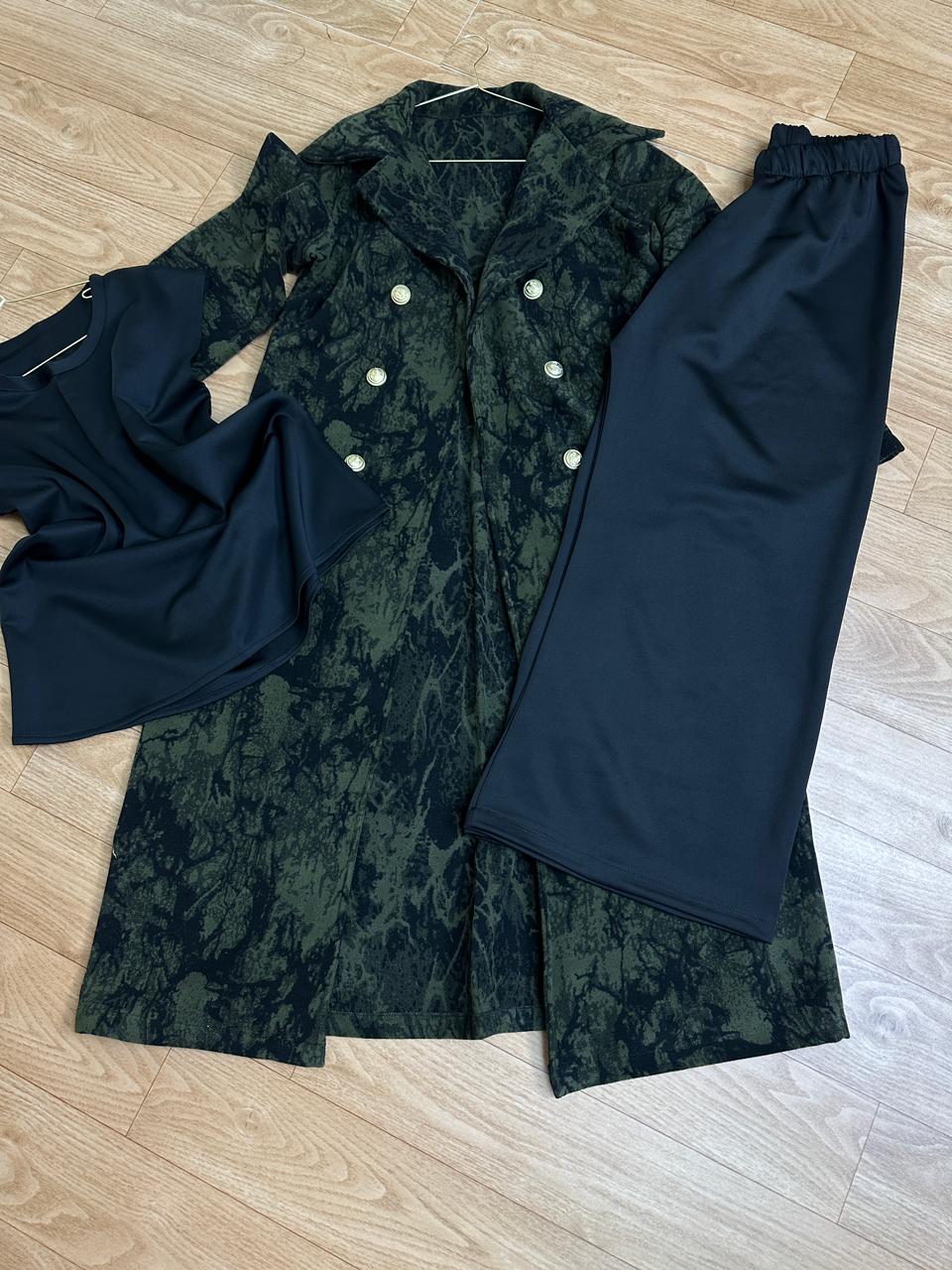 Ensemble 3 pièces كاشمير موبرة