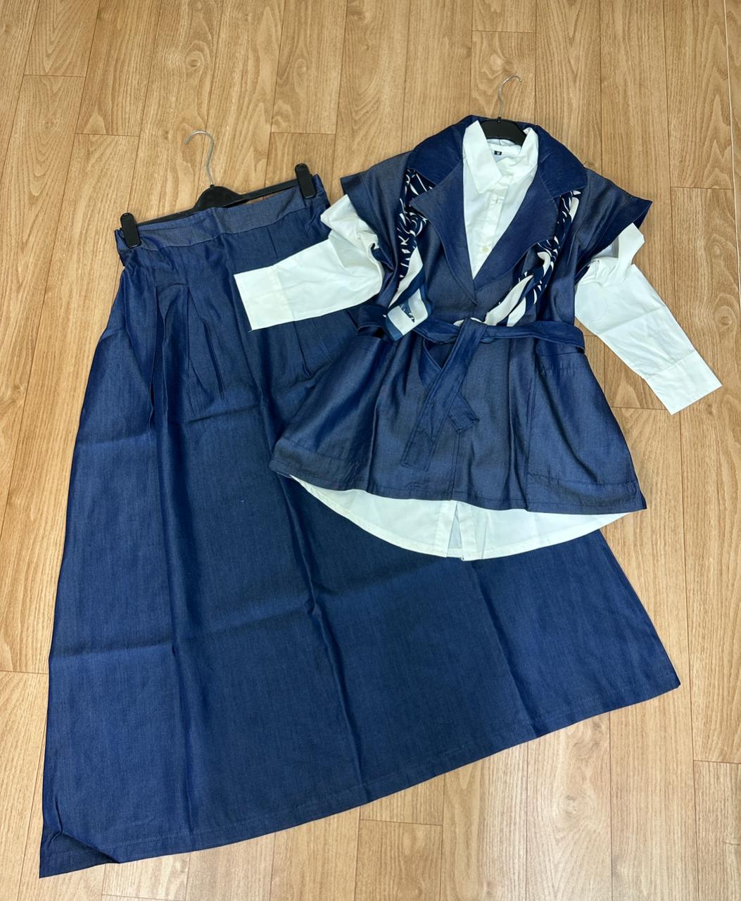 Ensemble jupe 3 pièces jeans