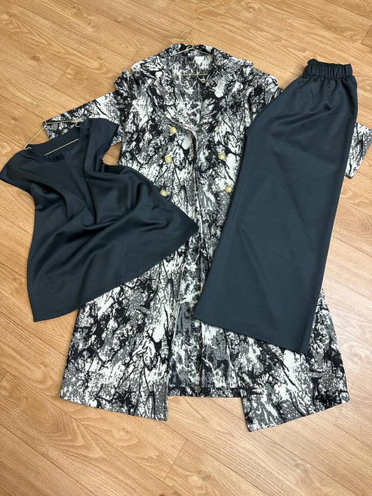 Ensemble 3 pièces كاشمير موبرة