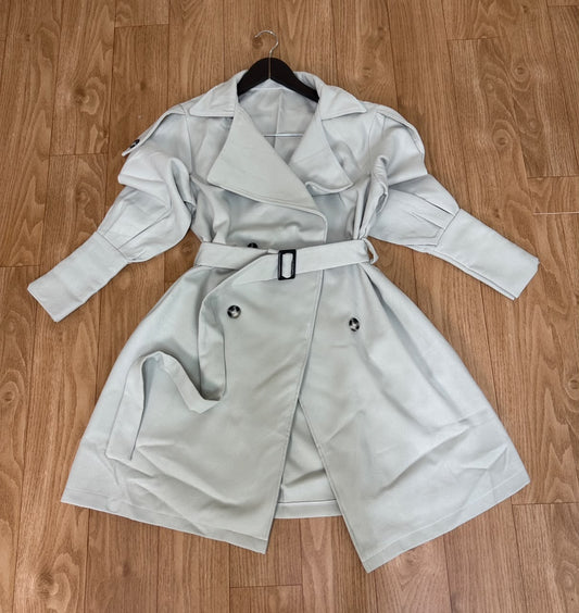 Manteau cachemire court blanc cassé